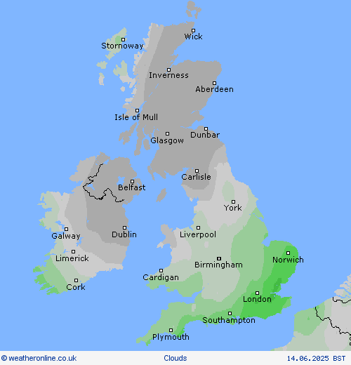 Duration of sunshine Forecast maps