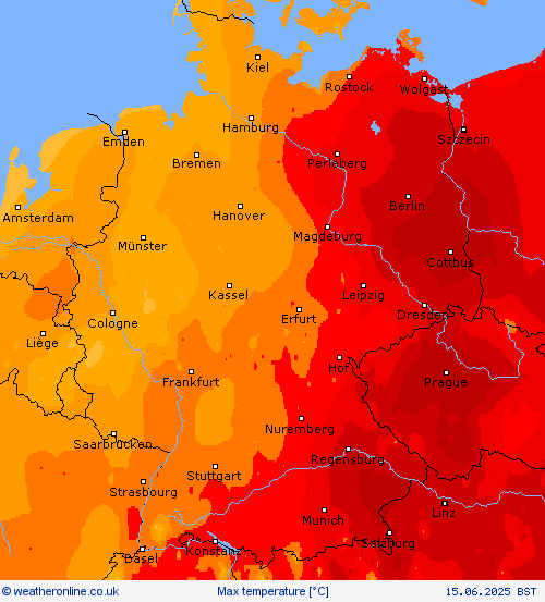 Max temperature Forecast maps