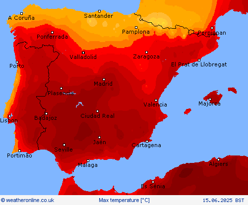 Max temperature Forecast maps