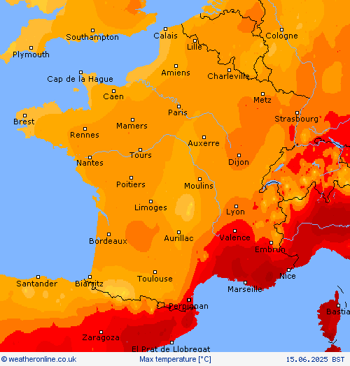 Max temperature Forecast maps