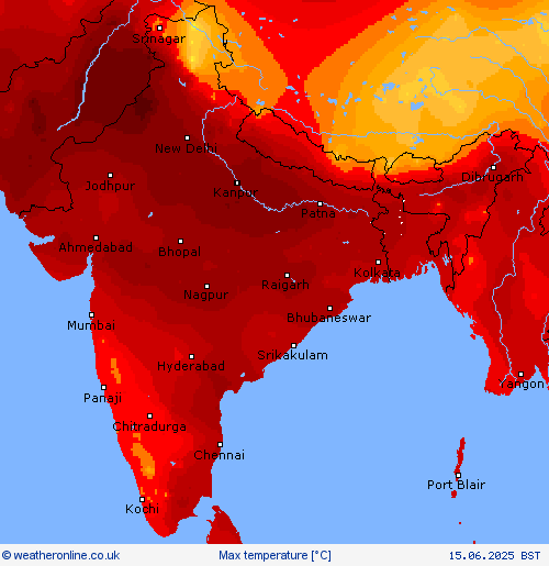 Max temperature Forecast maps