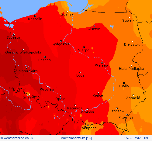 Max temperature Forecast maps