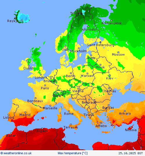 Max temperature Forecast maps