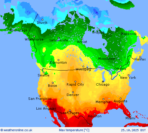 Max temperature Forecast maps
