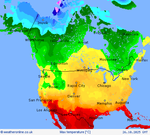 Max temperature Forecast maps