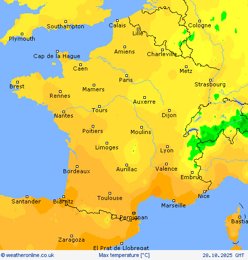 Max temperature Forecast maps