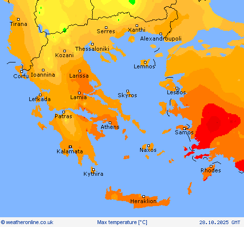 Max temperature Forecast maps