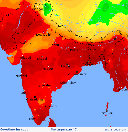 Max temperature Forecast maps