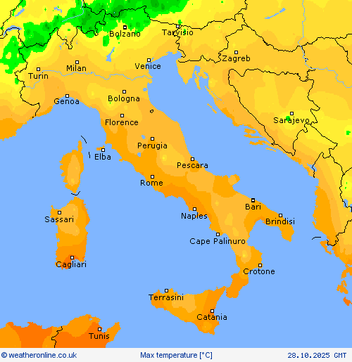 Max temperature Forecast maps
