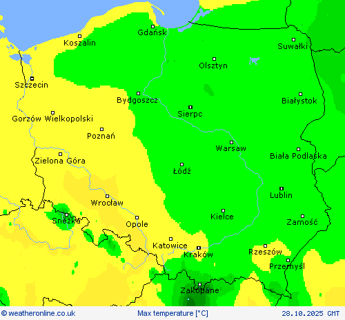 Max temperature Forecast maps