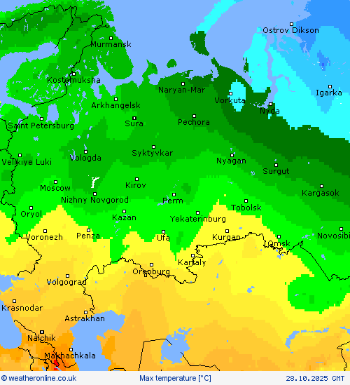 Max temperature Forecast maps
