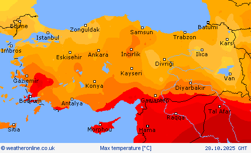 Max temperature Forecast maps