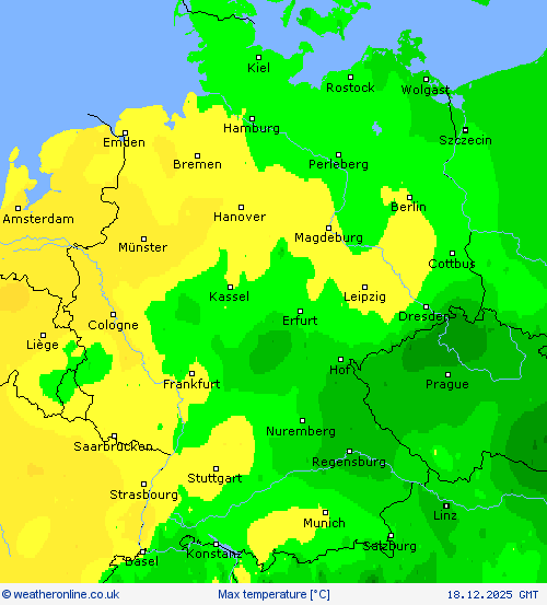 Max temperature Forecast maps