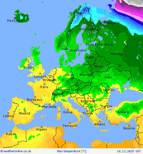 Max temperature Forecast maps