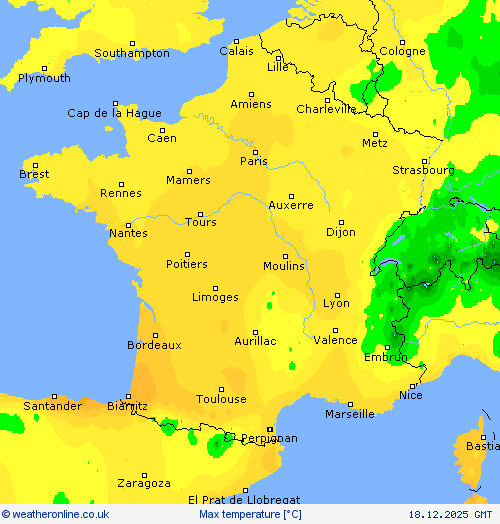 Max temperature Forecast maps