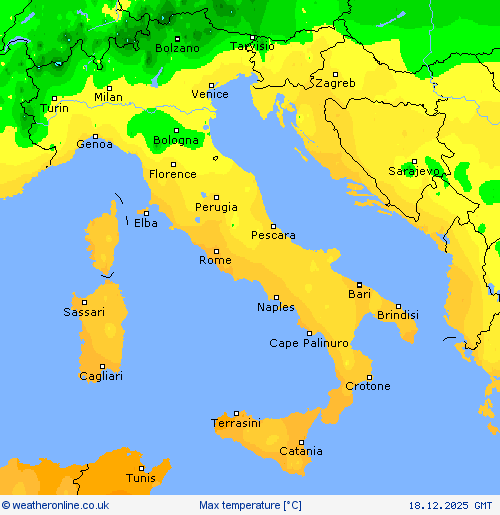 Max temperature Forecast maps