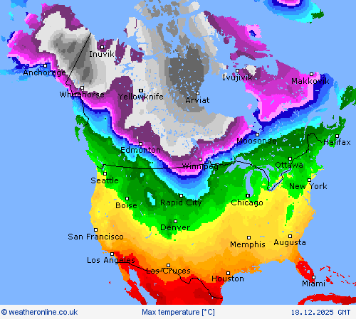 Max temperature Forecast maps