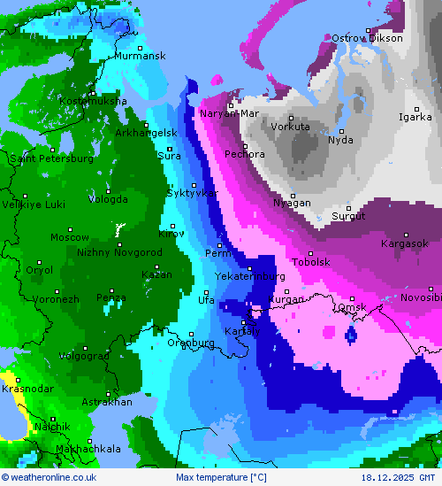 Max temperature Forecast maps