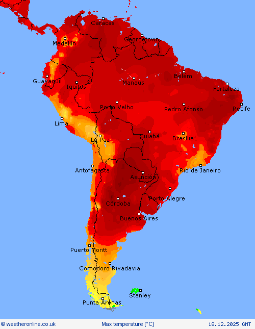 Max temperature Forecast maps