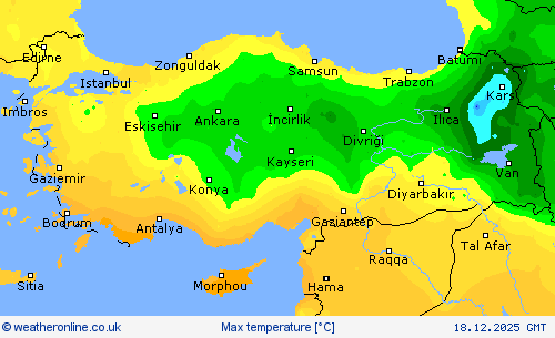 Max temperature Forecast maps