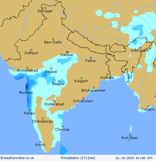 Precipitation (3 h) Forecast maps